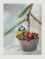 LE REPAS DE LA MESANGE DES NEIGES